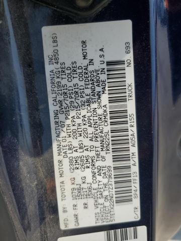 5TETX22N07Z379699 - 2007 TOYOTA TACOMA ACCESS CAB 蓝色 照片 12