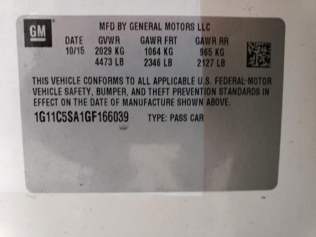 1G11C5SA1GF166039 - 2016 CHEVROLET MALIBU LIM LT Ақ фото 12