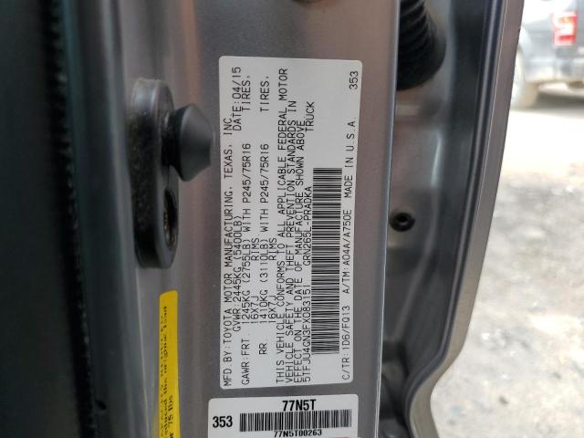 5TFJU4GN3FX083151 - 2015 TOYOTA TACOMA DOUBLE CAB PRERUNNER SILVER photo 12