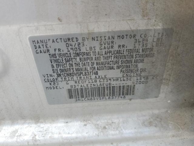 3N1CN8DV5PL837748 - 2023 NISSAN VERSA S SILVER photo 12