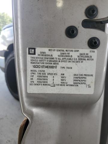 1GCEC19T94E390010 - 2004 CHEVROLET SILVERADO C1500 SILVER photo 12
