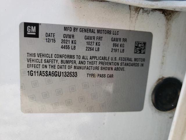 1G11A5SA6GU132633 - 2016 CHEVROLET MALIBU LIM LS თეთრი ფოტო 12