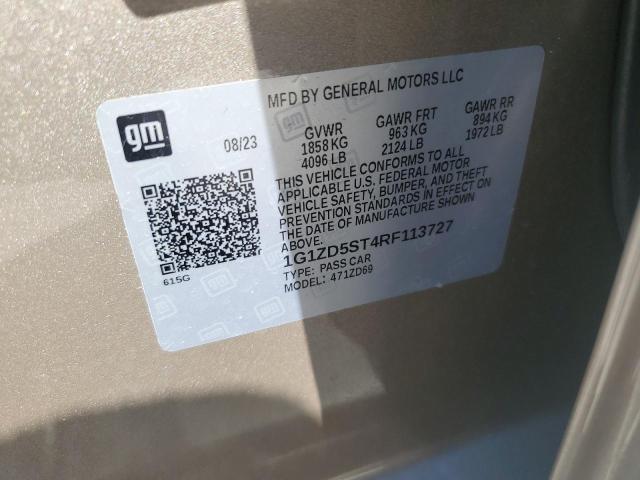 1G1ZD5ST4RF113727 - 2024 CHEVROLET MALIBU LT ბეჟი ფოტო 12