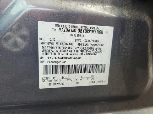 1YVHZ8CB9B5M05150 - 2011 MAZDA 6 S 灰色 照片 12