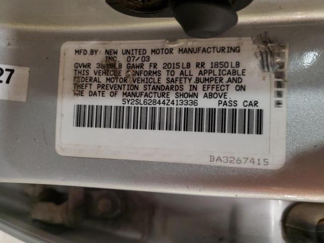 5Y2SL62844Z413336 - 2004 PONTIAC VIBE SILVER photo 12