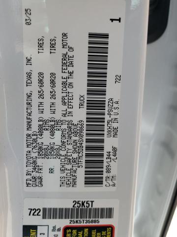 5TFMC5DB4SX098669 - 2025 TOYOTA TUNDRA CREWMAX PLATINUM Білий фото 12