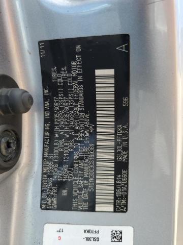 5TDYK3DC3CS199369 - 2012 TOYOTA SIENNA XLE ვერცხლისფერი ფოტო 13