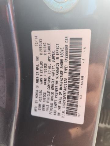 1HGCR2F55FA036420 - 2015 HONDA ACCORD SPORT GRAY photo 12