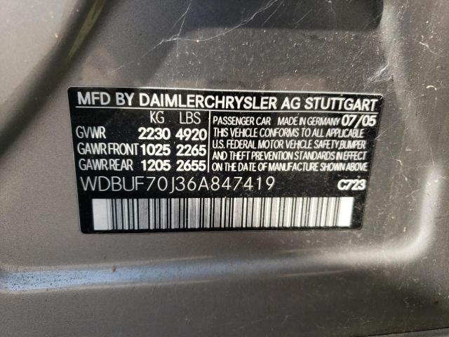 WDBUF70J36A847419 - 2006 MERCEDES-BENZ E 500 SILVER photo 12