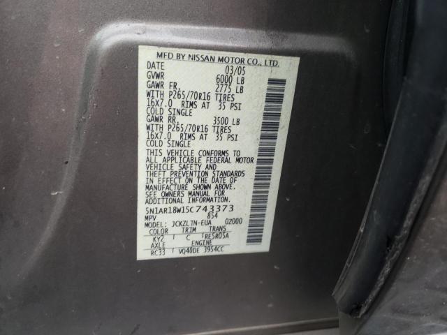 5N1AR18W15C743373 - 2005 NISSAN PATHFINDER LE 米色 照片 13