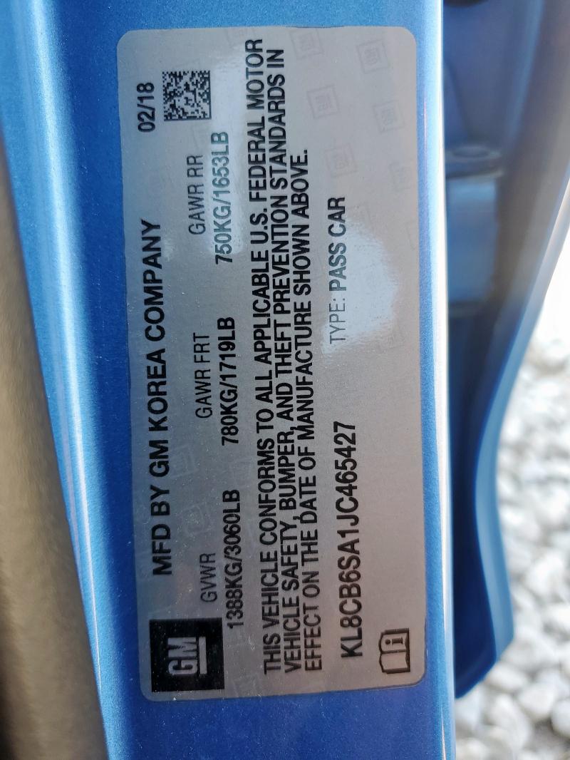 KL8CB6SA1JC465427 - 2018 CHEVROLET SPARK LS Mavi foto 12