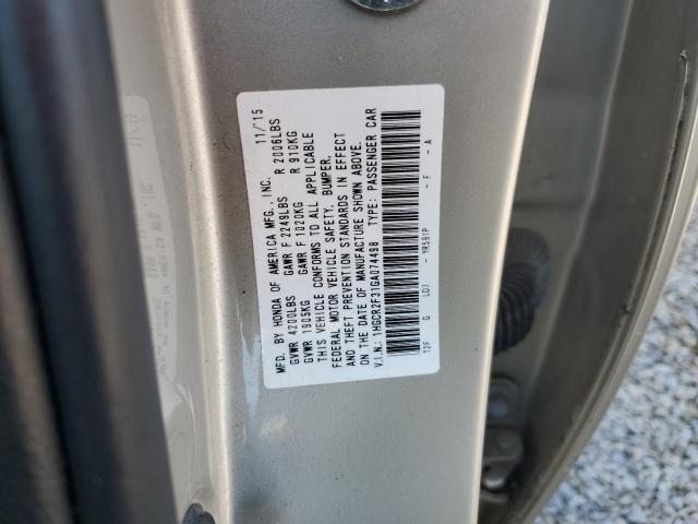 1HGCR2F31GA074498 - 2016 HONDA ACCORD LX Qəhvəyi foto 12