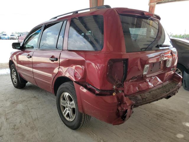 5FNYF18505B042166 - 2005 HONDA PILOT EXL RED photo 2