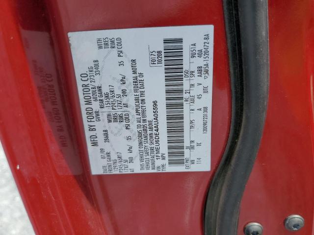 1FMEU6DE4AUA05596 - 2010 FORD EXPLORER XLT RED photo 14