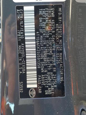 4T1DAACK2SU591358 - 2025 TOYOTA CAMRY XSE GRAY photo 12