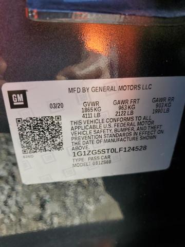 1G1ZG5ST0LF124528 - 2020 CHEVROLET MALIBU RS GRAY photo 12