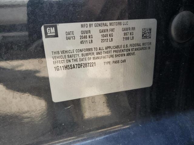 1G11H5SA7DF287221 - 2013 CHEVROLET MALIBU LTZ შავი ფოტო 12