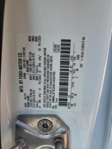 NM0LS7E20K1430700 - 2019 FORD TRANSIT CO XL Ақ фото 12