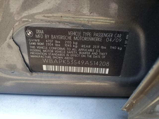 WBAPK53549A514208 - 2009 BMW 3 SERIES XI SULEV GRAY photo 12