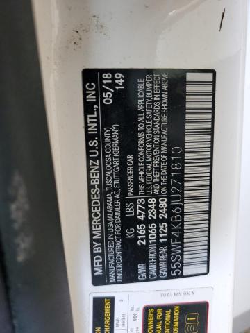 55SWF4KB6JU271810 - 2018 MERCEDES-BENZ C 300 4MATIC WHITE photo 12