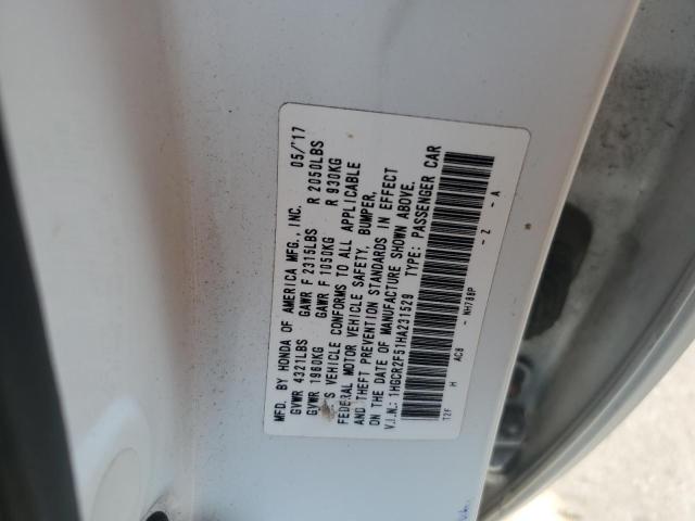 1HGCR2F51HA231529 - 2017 HONDA ACCORD SPORT 白色 照片 12