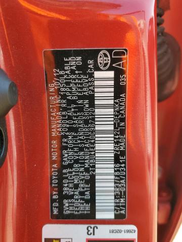 2T1BU4EE4DC967120 - 2013 TOYOTA COROLLA BASE Czerwony zdjęcie 12