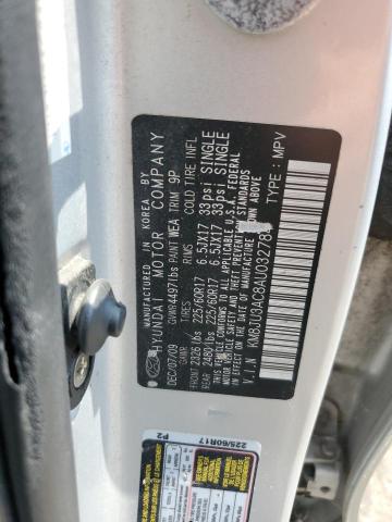 KM8JU3AC8AU032784 - 2010 HYUNDAI TUCSON GLS Silber Foto 13