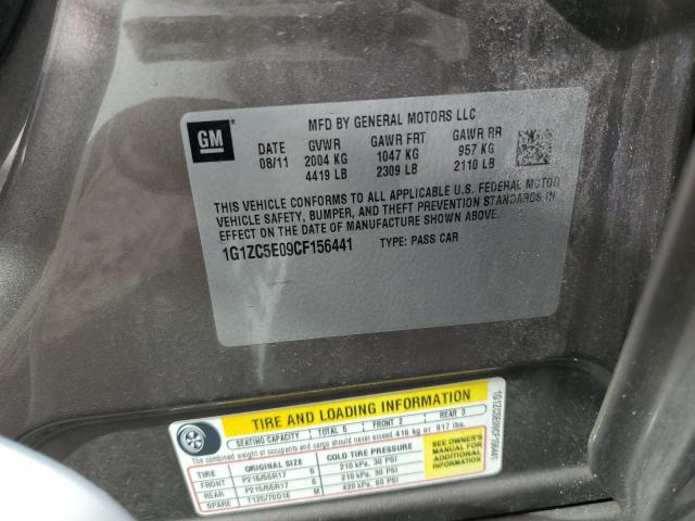 1G1ZC5E09CF156441 - 2012 CHEVROLET MALIBU 1LT 灰色 照片 12