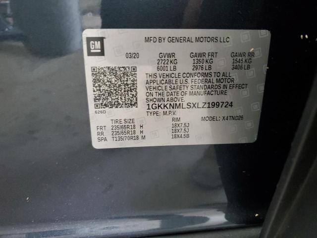 1GKKNMLSXLZ199724 - 2020 GMC ACADIA SLT 蓝色 照片 13