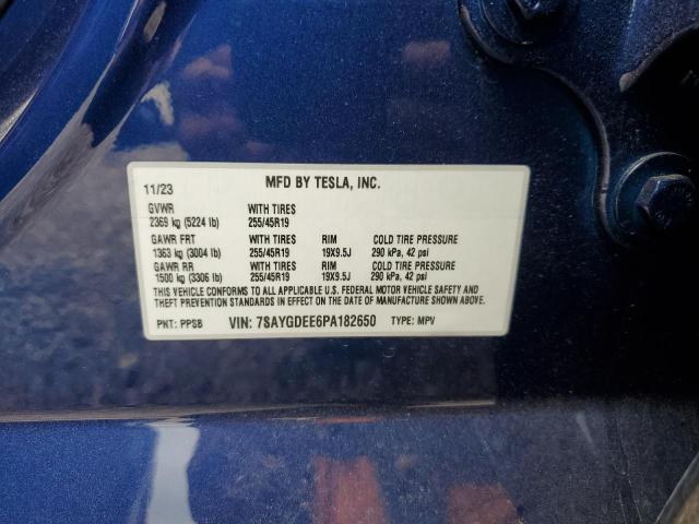 7SAYGDEE6PA182650 - 2023 TESLA MODEL Y BLUE photo 13