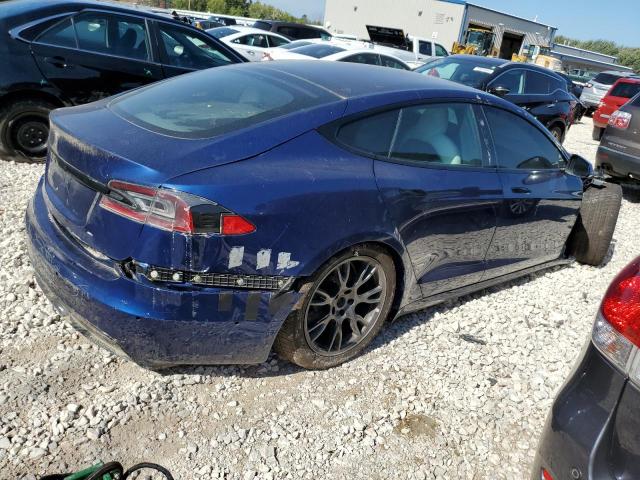 5YJSA1E53NF470922 - 2022 TESLA MODEL S Azul foto 3