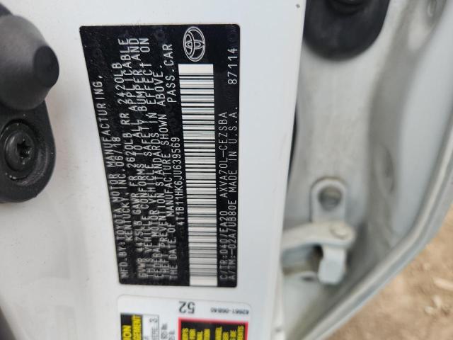 4T1B11HK6JU639569 - 2018 TOYOTA CAMRY L WHITE photo 12