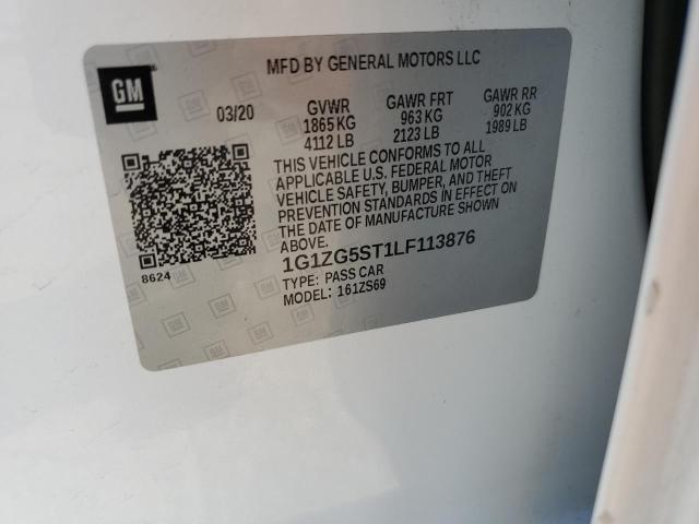 1G1ZG5ST1LF113876 - 2020 CHEVROLET MALIBU RS WHITE photo 12