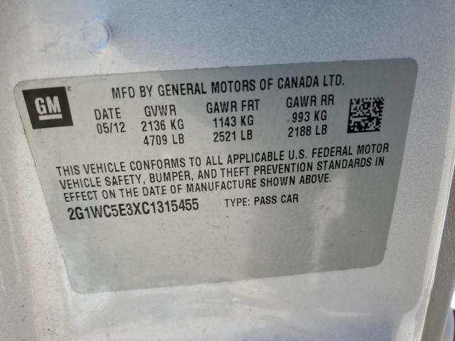 2G1WC5E3XC1315455 - 2012 CHEVROLET IMPALA LTZ ვერცხლისფერი ფოტო 13