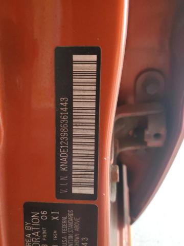 KNADE123986361443 - 2008 KIA RIO BASE ORANGE photo 12