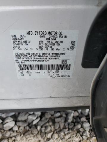 2FMPK4AP1GBB65930 - 2016 FORD EDGE SPORT WHITE photo 13