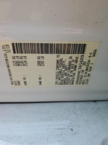 1N4AA6AV4KC365609 - 2019 NISSAN MAXIMA S 白色 照片 12