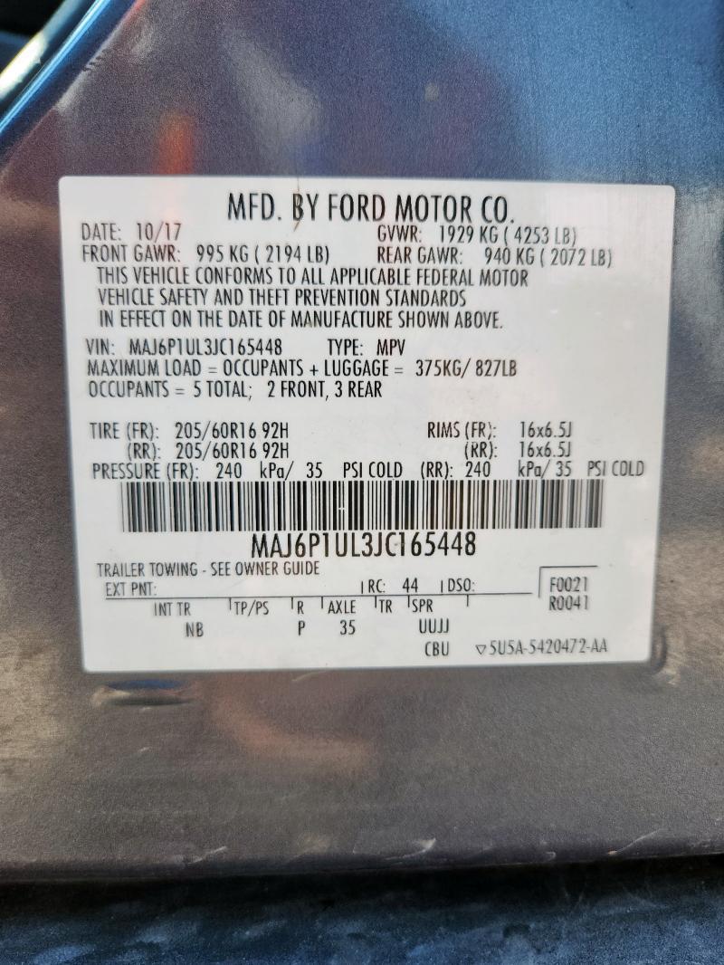 MAJ6P1UL3JC165448 - 2018 FORD ECOSPORT SE Szary zdjęcie 14