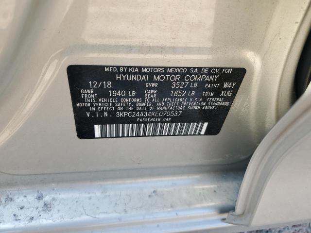 3KPC24A34KE070537 - 2019 HYUNDAI ACCENT SE ვერცხლისფერი ფოტო 12