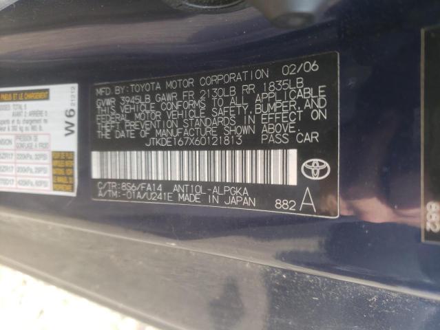 JTKDE167X60121813 - 2006 TOYOTA SCION TC 蓝色 照片 12