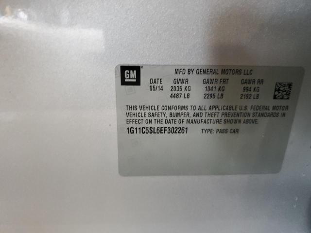 1G11C5SL6EF302261 - 2014 CHEVROLET MALIBU 1LT 银色 照片 12