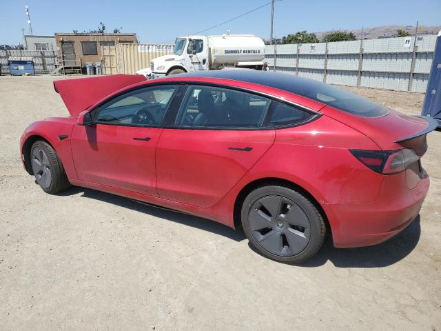 5YJ3E1EB4NF357611 - 2022 TESLA MODEL 3 Rojo foto 2