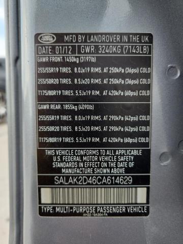 SALAK2D46CA614629 - 2012 LAND ROVER LR4 HSE LUXURY SILVER photo 13