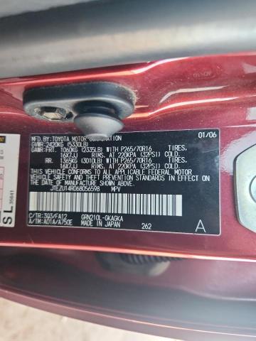 JTEZU14R068056598 - 2006 TOYOTA 4RUNNER SR5 RED photo 13