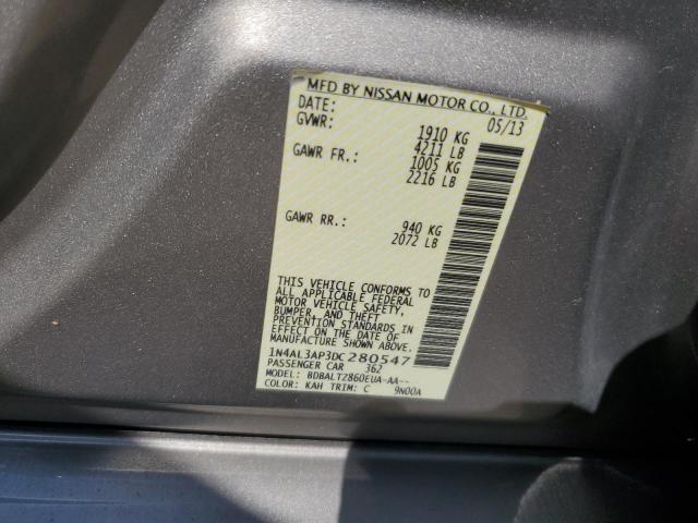 1N4AL3AP3DC280547 - 2013 NISSAN ALTIMA 2.5 SILVER photo 12