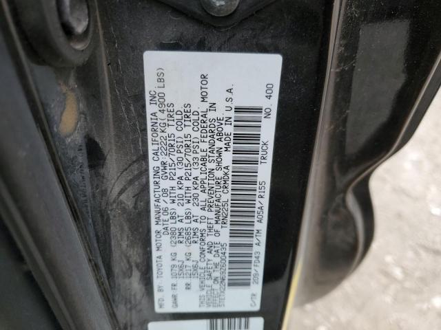 5TETX22N69Z600435 - 2009 TOYOTA TACOMA ACCESS CAB შავი ფოტო 12