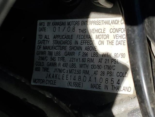JKAKLEE148DA10854 - 2008 KAWASAKI KL650 E GREEN photo 8