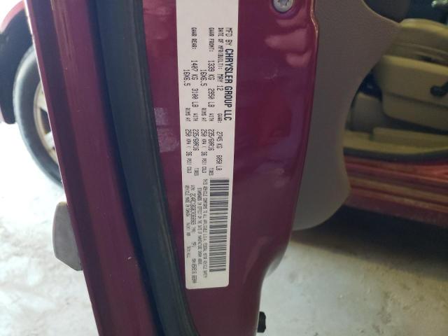 2C4RC1BG8CR368869 - 2012 CHRYSLER TOWN & COU TOURING 勃艮第红 照片 12