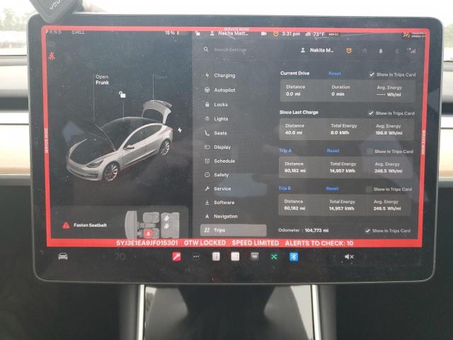 5YJ3E1EA9JF015301 - 2018 TESLA MODEL 3 SILVER photo 9