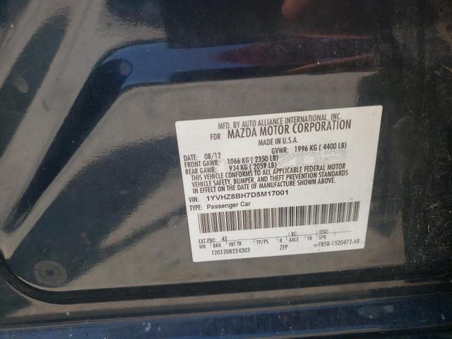 1YVHZ8BH7D5M17001 - 2013 MAZDA 6 SPORT CHARCOAL photo 12